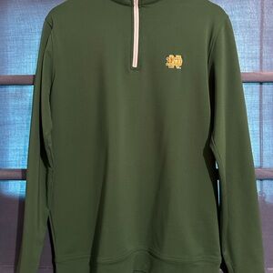 Notre Dame Peter Millar Green Zip Up Sweater Medium